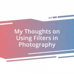 My Thoughts on Using Filters in Photography