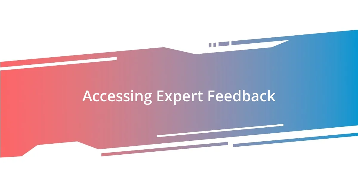 Accessing Expert Feedback